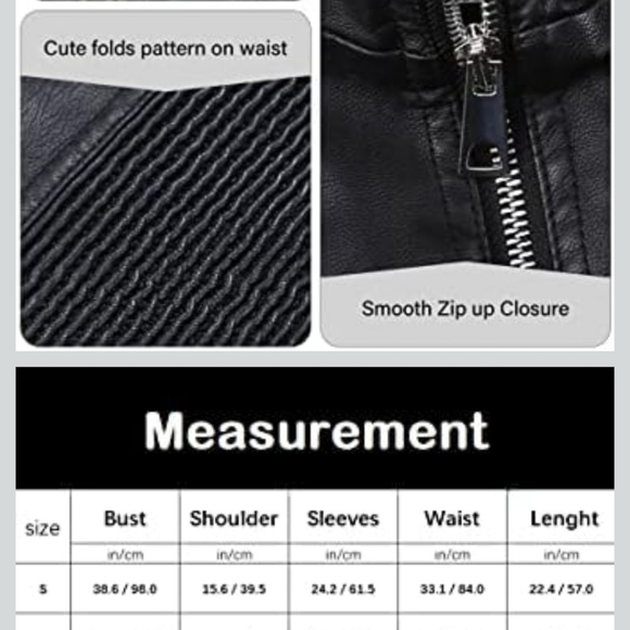 Faux Leather jacket with detachable faux fur collar - Picture 9 of 9